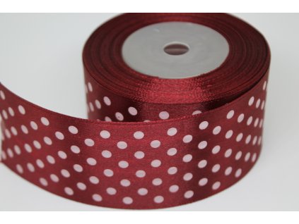 Saténová stuha s bodkami 38mm 060