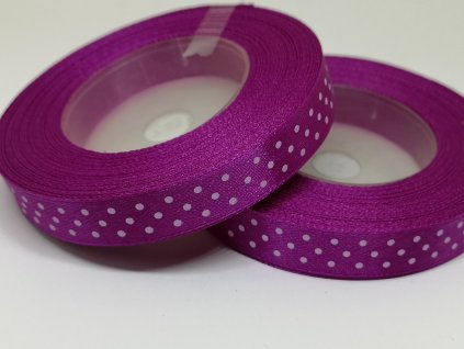 Saténová stuha s bodkami 12mm 073