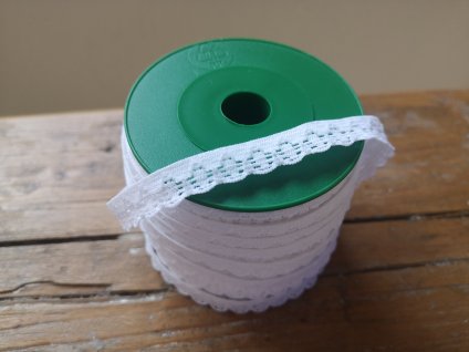 Guma prádlová s krajkou 10mm/25m biela