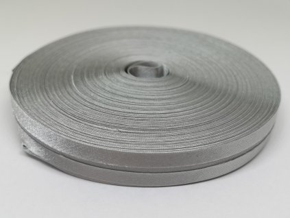Šikmý prúžok saténový 14mm svetlý šedý