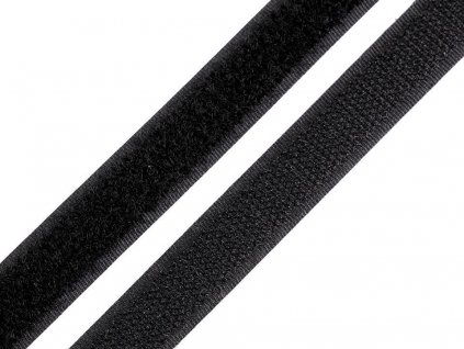Suchý zips háčik + plyš 16mm čierny