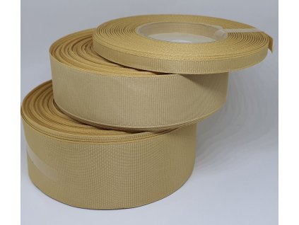 Rypsová stuha 25mm svetlá zlatá 100