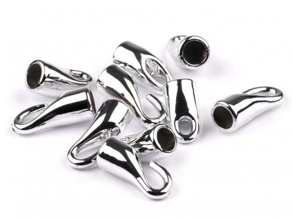 Plastové zapínanie s koncovkami Ø5,8 mm strieborné