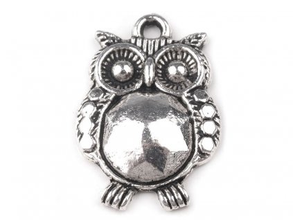 Prívesok sova 14x20mm platina