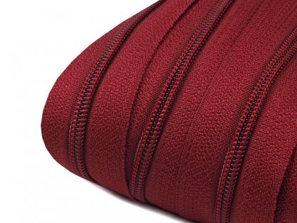 Zips špirálový 3mm metráž bordový 178