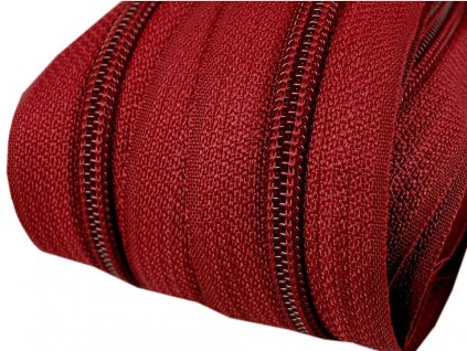 Zips špirálový 5mm metráž tmavý červený 163