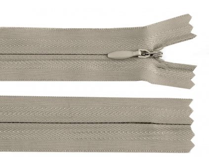 Zips špirálový 3mm/40cm svetlý sivý skrytý