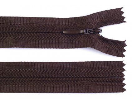 Zips špirálový 3mm/40cm tmavý hnedý skrytý