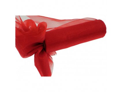 organza nieobszywana miekka 16cm 9mb czerwona