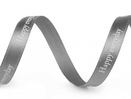 Saténová stuha happy everyday 10mm šedá