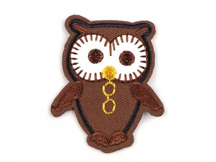 Nažehľovačka sova hnedá 45x58mm