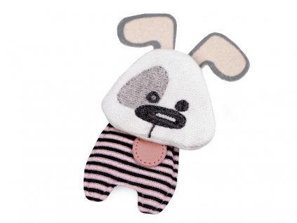 Textilná nášivka psík ružový 44x68mm