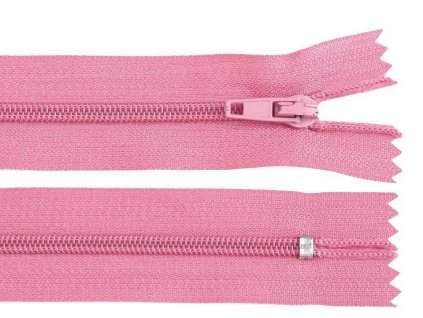 Zips špirálový 3mm/35cm tmavý ružový pinlock