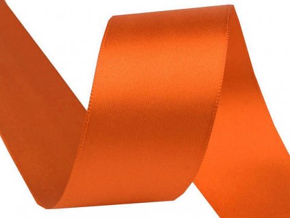 Obojstranná saténová stuha 40mm 248 oranžová