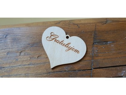 Drevené srdce Gratulujem