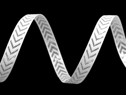 Vianočná stuha s lurexom a vlascom šírka 15mm biela