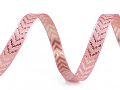 Vianočná stuha s lurexom a vlascom šírka 15mm púdrová