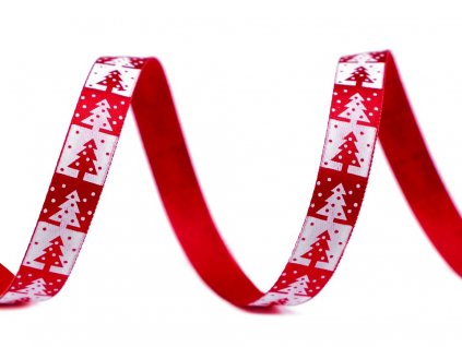 Saténová stuha vianočná červená 10mm