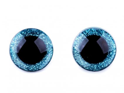 Oči glitrové s poistkou Ø20mm modré