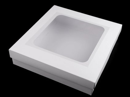 Papierová krabica biela s priehľadom 30x30cm