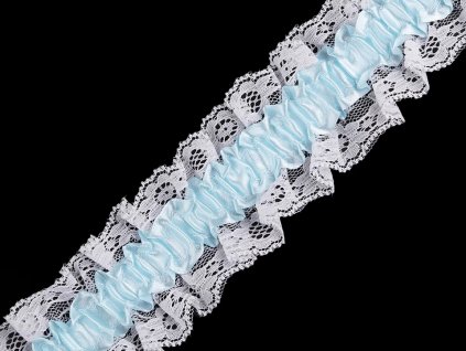 Pružný volánik s čipkou na podväzky 65cm