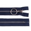 Zips kovový 4mm/20cm so striebornými zúbkami tmavý modrý