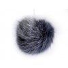 Kožušinový brmbolec na čiapku Ø8cm modrošedý