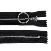 Zips kovový 4mm/20cm so striebornými zúbkami čierny