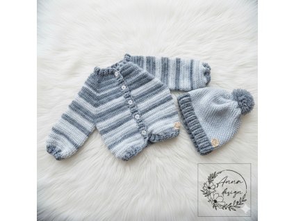 Set chlapčenský svetrík a čiapka