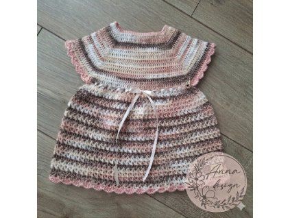 Šaty dievčenské pudrovo-hnedé