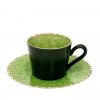 Šálka na čaj s podšálkou zelená