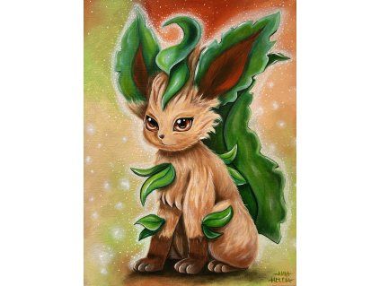 Eevee Leafeon evoluce obaz na plátně
