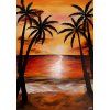 Malovaný obraz palmy a moře-umělecké dílo