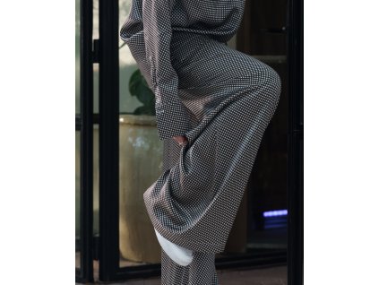 Geometric Print Pure Silk Lounge Trousers