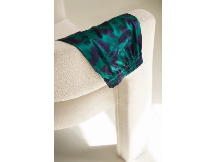 Verdant Panther Pure Silk Lounge Shorts