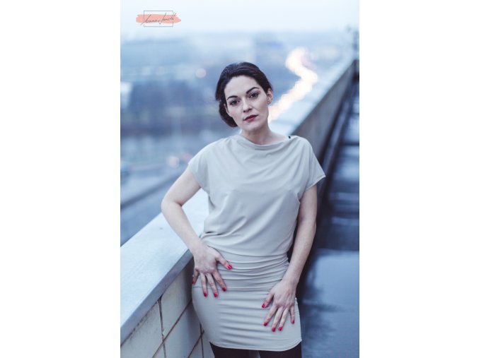 Rosmarina dress cappuccino kr ruk 1