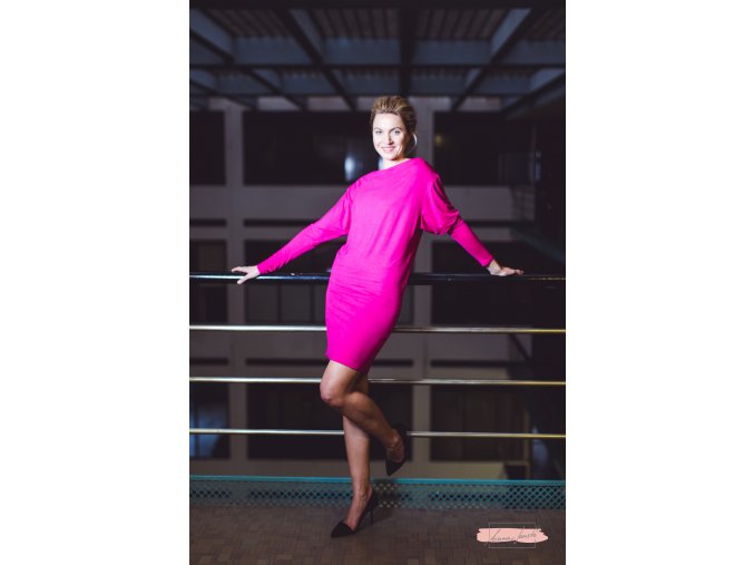 Rosmarina dress long sleeve pink1