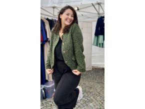 Kabátek a la chanel zelený