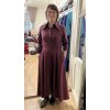 Anemone dlouhé košilové šaty s 3/4 rukávem tmavě fialová