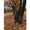 Anemone dlouhé košilové šaty s 3/4 rukávem jemná merino vlna tmavě zelená