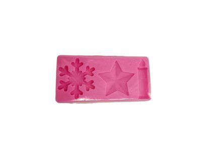 Silikonová formička Hvězda, vločka a svíčka 10x5 cm