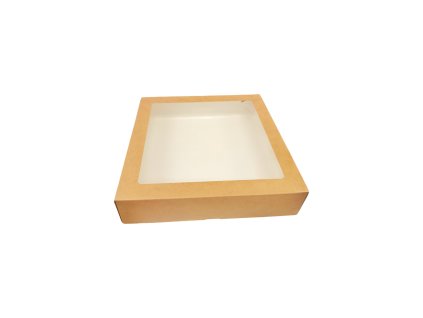 Přírodní krabička s okýnkem 20x20x4 cm