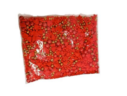 Cukrové zdobení Valentýnské Červeno-zlaté 50g