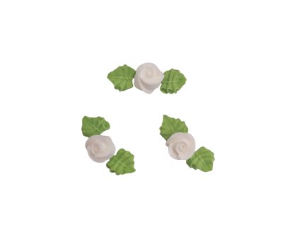 Cukrová dekorace Růže s lístky (více variant)