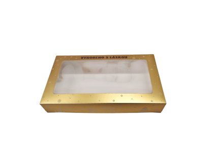 Vánoční krabička Zlato-bílá 35x20x6cm s laminací