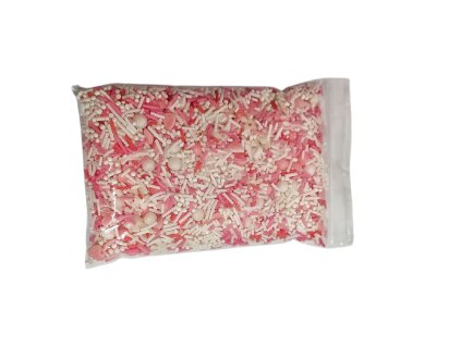 Cukrové zdobení Vánoční Bílo-růžové 50g