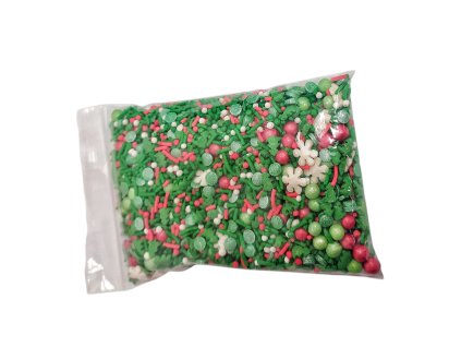 Cukrové zdobení Vánoční Zeleno-červené 50g