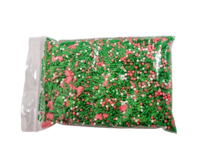 Cukrové zdobení Vánoční Zeleno-červené stromečky