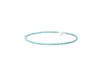 Originální dámský náhrdelník z broušených kuliček howlite s rhodiovaným stříbrem