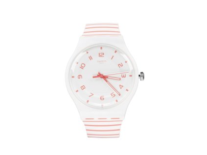 Hodinky SWATCH s bílým páskem s červenými proužky